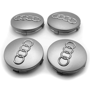 КОВПАЧКИ ЗАГЛУШКИ КОВПАКИ МАРКИ ДО ДИСКІВ AUDI - 60 MM - СРІБНИЙ 4 ШТ.