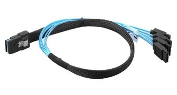 КАБЕЛЬ MINI SAS SFF-8087 4x SATA 7pin ДЛЯ ДИСКОВ 0,5 МБ