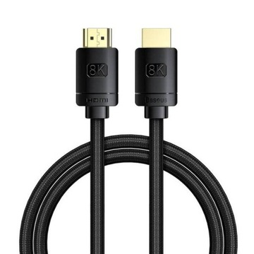 Кабель HDMI 2.1 8K 60Гц, 3D, HDR, 48Гбит/с, 1м черный