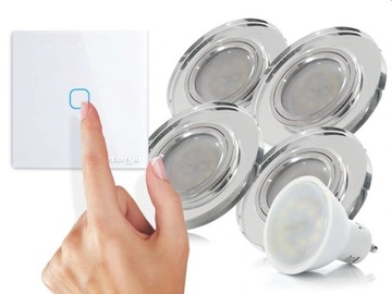 ZESTAW HALOGEN 4X TAŚMA LED +POJEDYŃCZY WŁĄCZNIK