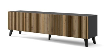 Szafka RTV Ravenna F 200 cm 4D czarny artisan FPCZ