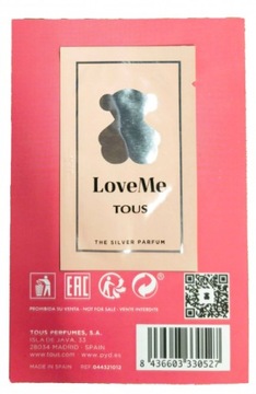 Пробник TOUS LoveMe The Silver Parfum в 1 мл