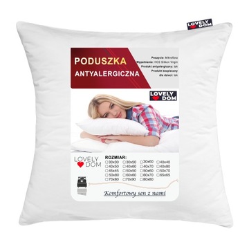 PODUSZKA 80X80 ANTYALERGICZNA BIAŁA