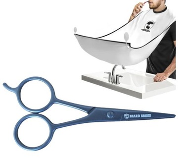 Nożyczki Barber do Brody + PELERYNA FARTUCH gratis