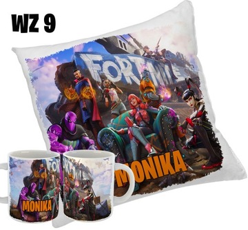 Zestaw FORTNITE KUBEK + PODUSZKA + IMIĘ RÓŻNE WZORY PREZENT