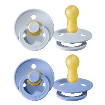 BIBS COLOR, 2 КОМПЛЕКТА, НЕБЕСНО-ГОЛУБОЙ И BABY BLUE M Резиновая пустышка Heve
