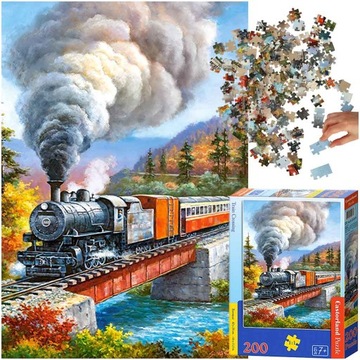 Puzzle 200 elementów Train Crossing - Pociąg 7+