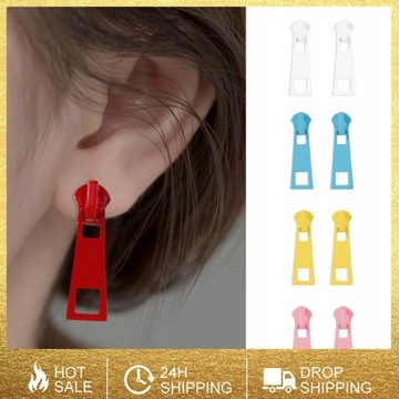 Модные серьги Креативные серьги-гвоздики на молнии