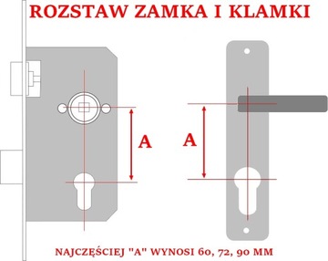 Klamka drzwiowa NATALIA 72mm wkład patyna