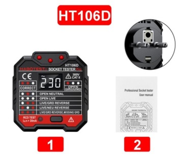 ТЕСТЕР ЭЛЕКТРИЧЕСКИХ РОЗЕТОК С ЖК-ДИСПЛЕЕМ RCD TEST
