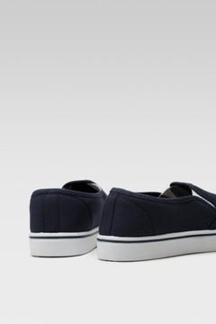 Trampki typu slip-on granatowe