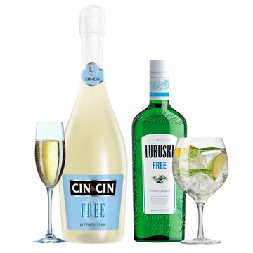 LUBUSKI FREE napój bezalkoholowy + CIN CIN FREE wino musujące bezalkoholowe