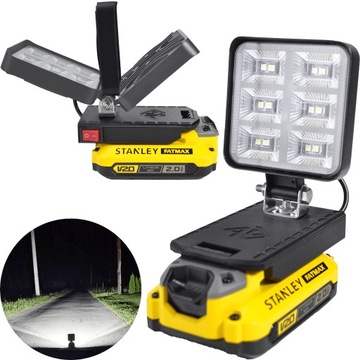 LAMPA DO STANLEY V20 FATMAX HALOGEN ROBOCZY LED NA AKUMULATOR