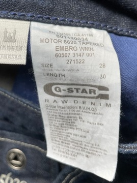 G-STAR RAW Spodnie jeansowe 28/30 strecz jakość