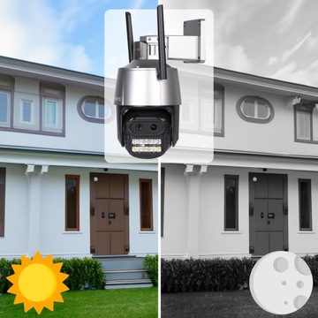 ВНЕШНЯЯ ПОВОРОТНАЯ IP WIFI КАМЕРА 2В1 8X УВЕЛИЧЕНИЕ 2x 4MPX ДЛЯ МОНИТОРИНГА
