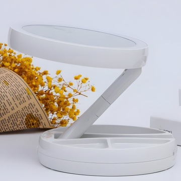 ЗЕРКАЛО КОСМЕТИЧЕСКОЕ СВЕТОДИОДНОЕ ДЛЯ МАКИЯЖА, ДВУХСТОРОННЕЕ, УВЕЛИЧИВАЮЩЕЕ, С ПОДСВЕТКОЙ