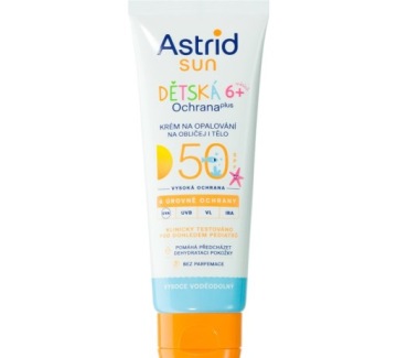 Креми vaikams nuo saulės veidui ir kūnui Astrid Sun SPF50, 75 мл