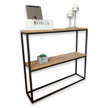 konsolka, toaletka INDUSTRIALNA LOFT 80X18X82 DĄB CRAFT ZŁOTY