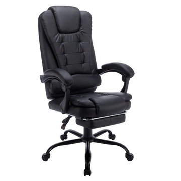 Hengmei Ergonomiczne Krzesło Biurowe Ze Skóry PU, Nośność Do 150 Kg, Czarno