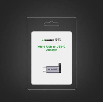 Переходник Ugreen с USB Type C на micro USB, серый