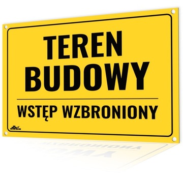 TABLICZKA TEREN BUDOWY TABLICA BUDOWLANA 350x250