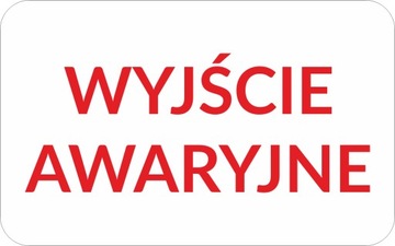Naklejka: WYJŚCIE AWARYJNE Matowy 5x10 cm