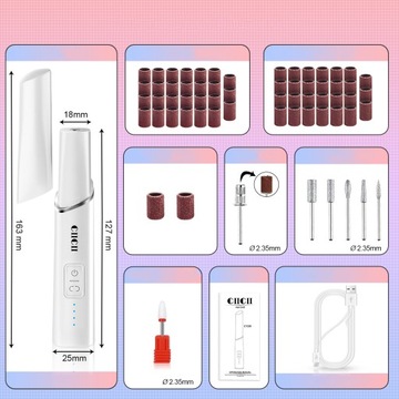 Мини-фрезерный станок для ногтей, маникюрный набор, 15000 об/мин