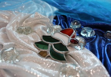 Витражная ёлка, кулон, ёлка, Тиффани