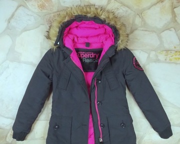 Superdry Rescue Navy parka Puchowa Kurtka zima S