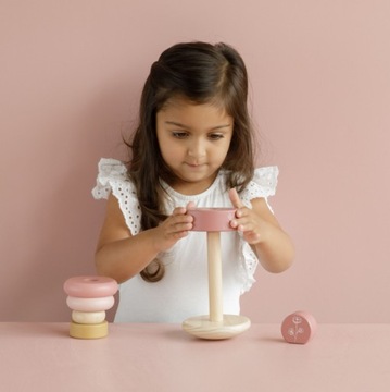 LITTLE DUTCH DREWNIANA PIRAMIDA PIRAMIDKA SORTER RÓŻOWA