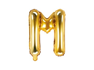 BALON FOLIOWY ZŁOTY LITERA M 35 CM 14''