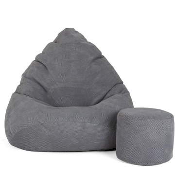 MEGA PUFA WOREK SAKO 110x140 WELUR DOT | FOTEL SIEDZISKO LOFT RELAX