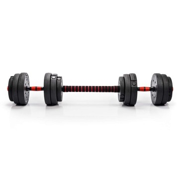 Набор битумных гантелей, регулируемая штанга 2х20 кг.