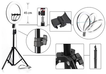 СВЕТОДИОДНАЯ КОЛЬЦЕВАЯ ЛАМПА ДЛЯ МАКИЯЖА ШТАТИВ ДЛЯ СЕЛФИ
