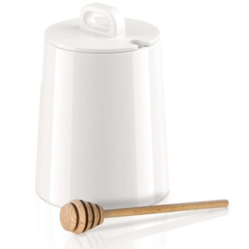 Porcelanowy pojemnik na miód z nabieraczką 600 ml