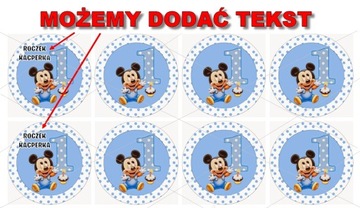 ROCZEK OPŁATKI NA MUFFINKI NA BOK TORTU 8 szt imię
