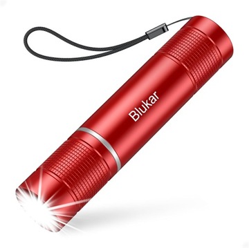 LATARKA AKUMULATOROWA LED BLUKAR K9132 CZERWONA 4 TRYBY