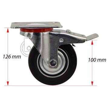 НАБОР ИЗ 4 ШТ. Полочная тележка WHEELS fi 100 12STGU100