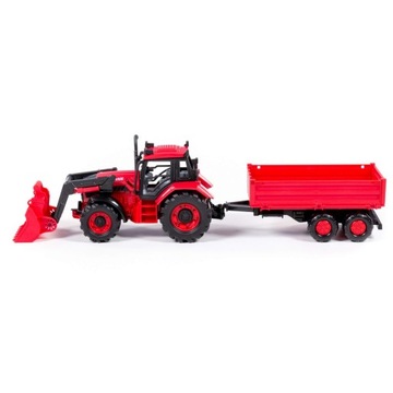 Вейдер Трактор «Беларус» с погрузчиком и прицепом Красный