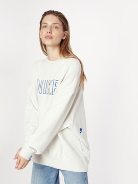 NIKE 40 L BIAŁA BLUZA OVERSIZE Z HAFTEM H10492