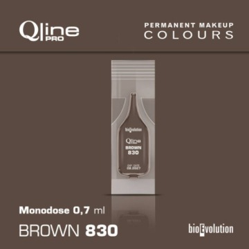 QLINE PRO MAKEUP PIGMENT PERNAMENTENGO BROWN 830 - МОНОДОЗА 0,7 мл
