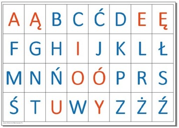alfabet laminowane literki do układania