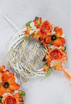 Венок на дверь Дом невесты ОРАНЖЕВЫЙ
