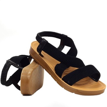 ЖЕНСКИЕ САНДАЛИИ НА РЕЗИНКЕ, ПЛОСКАЯ ПОДОШВА