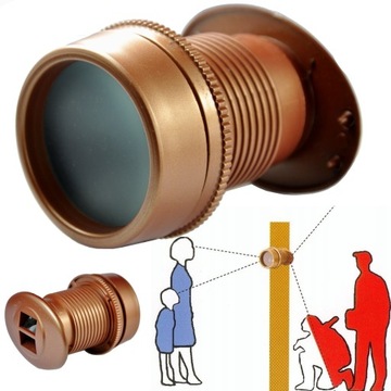 WIZJER DRZWIOWY TELEWIZOREK DO DRZWI max 50 CM BRĄZOWY TWORZYWO