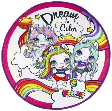 Ręcznik Koc Plażowy Jednorożec 130cm Okrągły