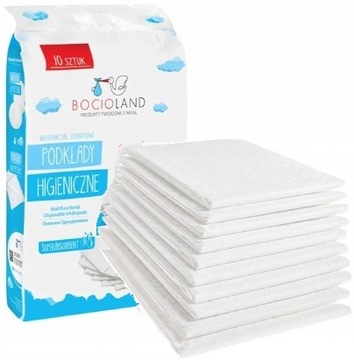 Пеленальные подушечки одноразовые 90х60 см 10 шт.