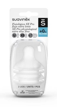 SUAVINEX SMOCZEK DO BUTELKI SX PRO ULTRA XS WOLNY PRZEPŁYW 0M+ 2X