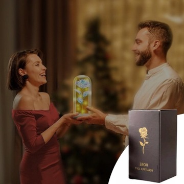 ВЕЧНАЯ РОЗА В СТЕКЛЕ, СВЕТЯЩАЯСЯ СВЕТОДИОДНАЯ ПОДАРОЧНАЯ КОРОБКА НА ЖЕНСКИЙ ДЕНЬ, 8 МАРТА