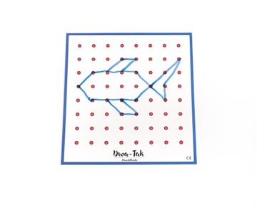 Геоплан 8x8 + Карточка для выкройки, Монтессори, Съемные колышки, CE